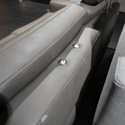 Polstergruppe VS HU1064 Leder F2 Bezug 58 Vivre Greystone Grau Füße Metall ChromInklusive Kissen