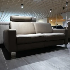 Polstergruppe VS HU1064 Leder F2 Bezug 58 Vivre Greystone Grau Füße Metall ChromInklusive Kissen