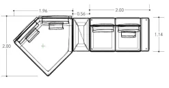 Polstergruppe West Stoff Fisher 10 Ghiacciol Grau Inklusive Tischelement Und Kissen