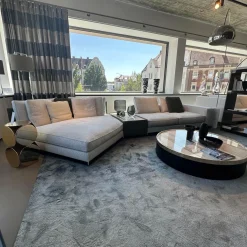 Polstergruppe West Stoff Fisher 10 Ghiacciol Grau Inklusive Tischelement Und Kissen