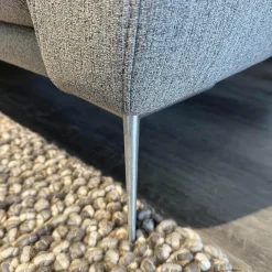 Polstergruppe WK 652 Mit 2 Sofas Stoff JAB Grau PG 3 Fuß Alu Matt Sitze Soft