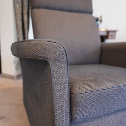 Polstergruppe York 520 Sofa 2,5 Sitzig, Sessel, Funktionssessel Stoff Bezug Dunkelbraun Melliert 455 080 Funktionssessel Manuell Stufenlos Verstellbar