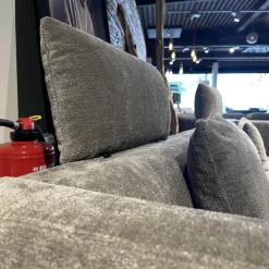 Polsterkombination Jubiläumsstoff 6451 0025 Grau Beige Gestell Metall Schwarz Inklusive Kissen