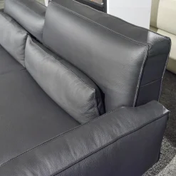 Polstermöbel WK 530 Gracella Leder Cougar Farbe 10 Schwarz Metallfuß Matt Anthrazit Lackiert