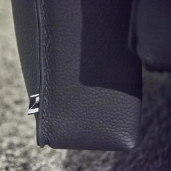 Polstermöbel WK 530 Gracella Leder Cougar Farbe 10 Schwarz Metallfuß Matt Anthrazit Lackiert