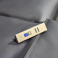 Polstermöbel WK 530 Gracella Leder Cougar Farbe 10 Schwarz Metallfuß Matt Anthrazit Lackiert