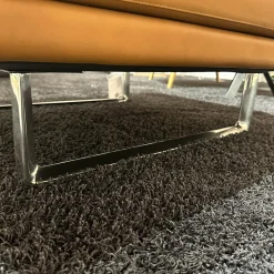 Polstersitz Prime Time 490 H1 Leder Elen 1401 Tan Braun Kufen Aluminium Poliert