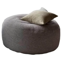 Pouf Frizzino Bezug Stoff Frise 01 Beige Grau Ohne Dekokissen