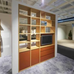 Raumteiler Axor-S Eiche Sand Lack Ziegelrot