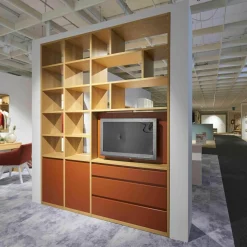 Raumteiler Axor-S Eiche Sand Lack Ziegelrot