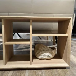 Raumteiler Regal Cubus 05 Eiche Weißöl Mit Beidseitiger Kippsicherung