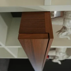 Raumteiler Regal Kara 61697 Lack Weiß Nussbaum Nova Griff Edelstahl