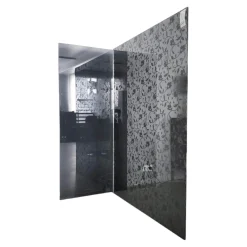 Raumteiler Wall SIO2 Rauchglas Schwarz Mit Floralem Muster