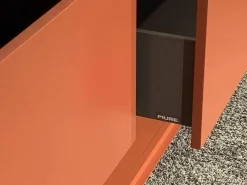 Raumteiler-Regal Mesh 3-teilig Mattlack Grau Rot