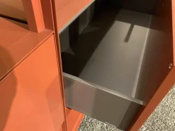 Raumteiler-Regal Mesh 3-teilig Mattlack Grau Rot