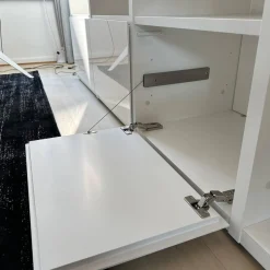 Raumteilerwand Studimo Korpus Lack Matt Schneeweiß M03 Front Lack Hochglanz Schneeweiß M74 Mit Leiter