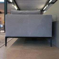 Recamiere Jaan Living 783 25 Bezug Leder Velvet Chia Grau Mit Ablageboard Saddle Black Schwarz Und Kisssen