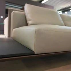 Recamiere Jaan Living 783 25 Bezug Leder Safari Mineral Grau Ohne Ablageboard