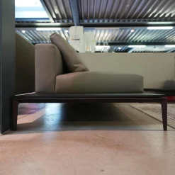 Recamiere Jaan Living 783 25 Bezug Leder Safari Mineral Grau Ohne Ablageboard