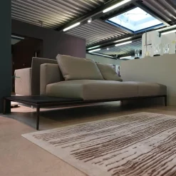 Recamiere Jaan Living 783 25 Bezug Leder Safari Mineral Grau Ohne Ablageboard