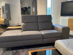 Recamiere LR 007 8151 Leder 24 Longru Brown Braun Füße Hochglanz Poliert Inklusive Holzablage Und Tischhocker