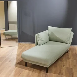 Recamiere Tam Bezug Stoff 3222 32 Mint Grün Gestell Schwarz Inklusive Armlehne Links Verschiebbar Und Abklappbar Mit Kissen