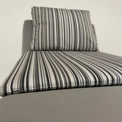 Recamiere Wave Bezug Stoff U3201F Grau Kissen Stoff R3210F Schwarz Beige Mit Rollen