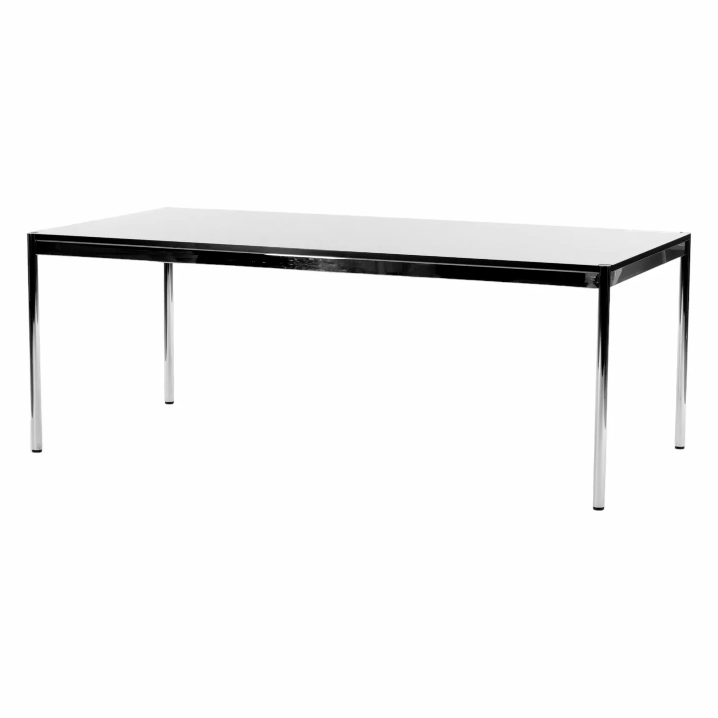 Rechtecktisch 200x100 Kunstharz Perlgrau Gestell Verchromt