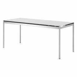 Rechtecktisch 200x150 Kunstharz Perlgrau Gestell Verchromt