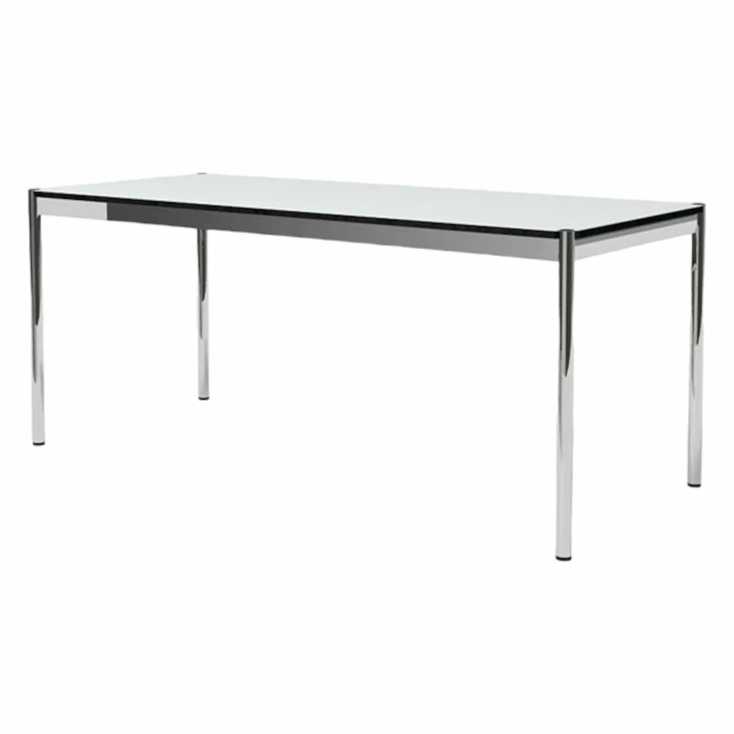 Rechtecktisch 250x75 Kunstharz Perlgrau Gestell Verchromt