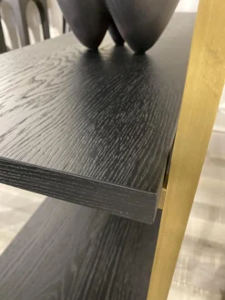 Regal Bronxx S1 Gestell Messing Gebürstet Leicht Patiniert Böden Eiche Anthrazit Matt Lackiert