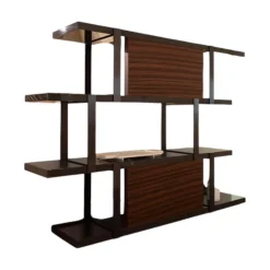 Regal Dalton Holz Palisander Granit Grau Schwarz Und Metall Schwarz