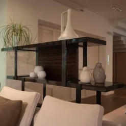 Regal Dalton Holz Palisander Granit Grau Schwarz Und Metall Schwarz