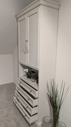 Regal Element 8377 Holz Weiß Antik Poliert