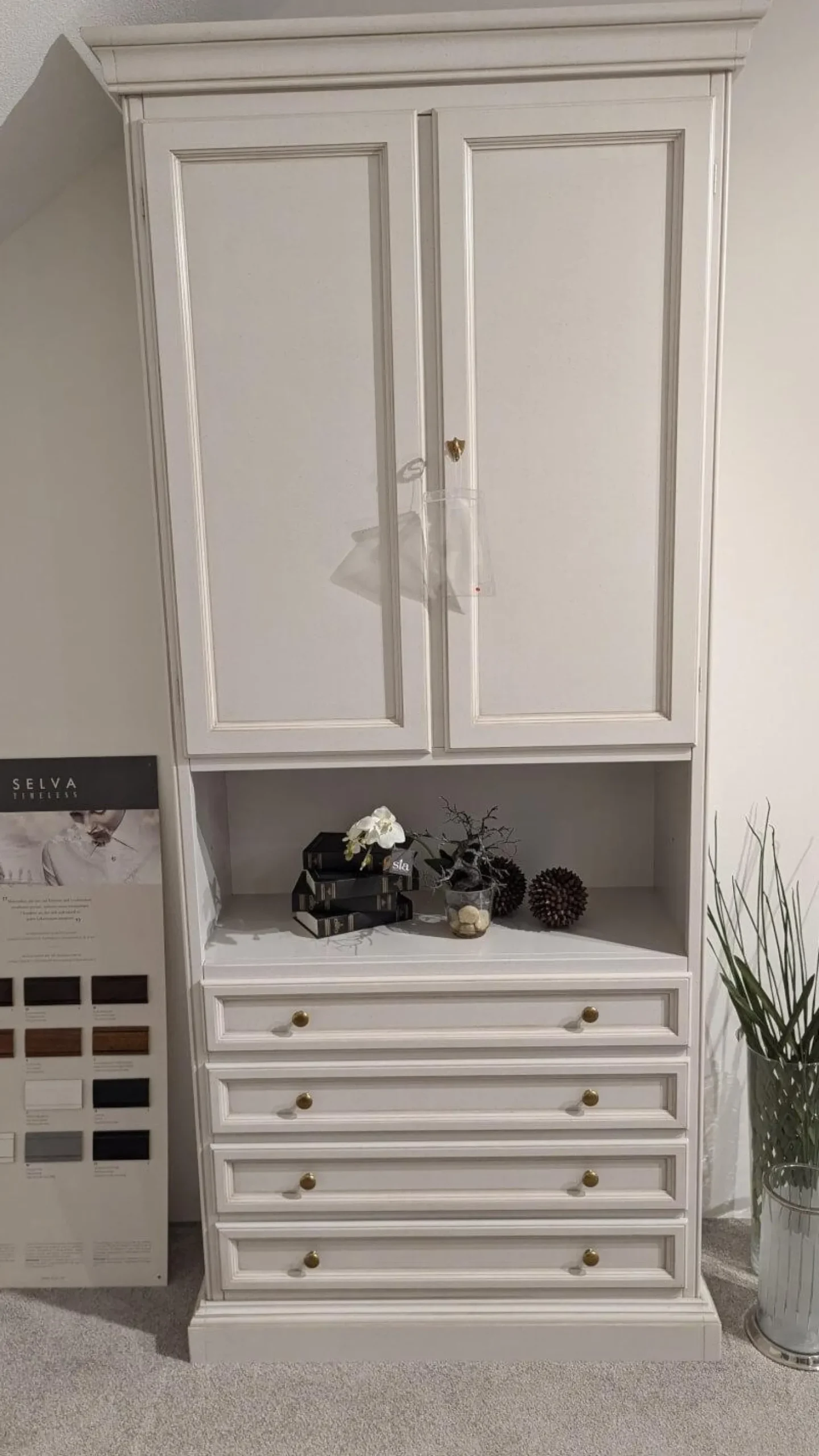 Regal Element 8377 Holz Weiß Antik Poliert