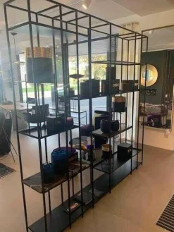 Regal Geneva Metall Schwarz Regalböden Marmor