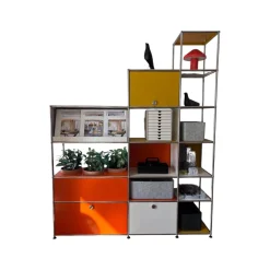 Regal Haller Stahl Reinweiß Weiß Goldgelb Gelb Orange