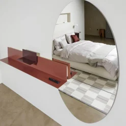 Regal Iilu Lack Malve Und Burgund Braun Rot Mit Beleuchtung Inklusive Spiegel