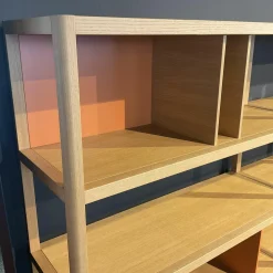 Regal Kai Eiche Kai Light Lackiert In Blau Und Rotbraun