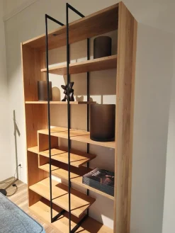 Regal Mileto Asteiche Massiv Gebürstet Natur Geölt Metall Schwarz