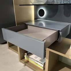 Regal Mit Bar Studimo Korpus Lack Gold Metallic M09 Front Mattglas Optiwhite Graphit T39 Grau Rückwand Lack Seegrün M86 Grün