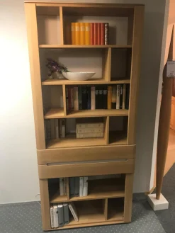 Regal Modell Laguna Ausführung Eiche Bianco Massiv mit Zubehör und Beleuchtung