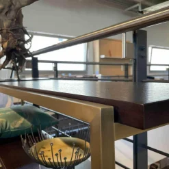 Regal Sideboard Bronxx Messing Geschliffen Brüniert Einlegeplatte Wenge