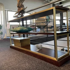 Regal Sideboard Bronxx Messing Geschliffen Brüniert Einlegeplatte Wenge