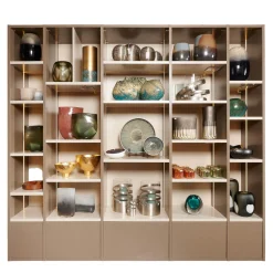 Regal Sinus Korpus Glattlack Sienna Böden Und Rückwand Glattlack Kaschmir Mit Beleuchtung