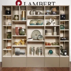 Regal Sinus Korpus Glattlack Sienna Böden Und Rückwand Glattlack Kaschmir Mit Beleuchtung