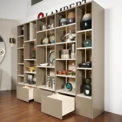 Regal Sinus Korpus Glattlack Sienna Böden Und Rückwand Glattlack Kaschmir Mit Beleuchtung