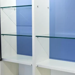 Regal System Mattlackiert Weiß Türen Aus Iron Glas Transparent Mit Beleuchtung