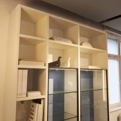 Regal System Mattlackiert Weiß Türen Aus Iron Glas Transparent Mit Beleuchtung