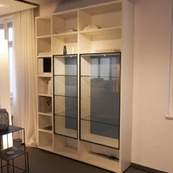 Regal System Mattlackiert Weiß Türen Aus Iron Glas Transparent Mit Beleuchtung